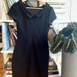 Boden Scoop Black Ponte Dress 6 petite